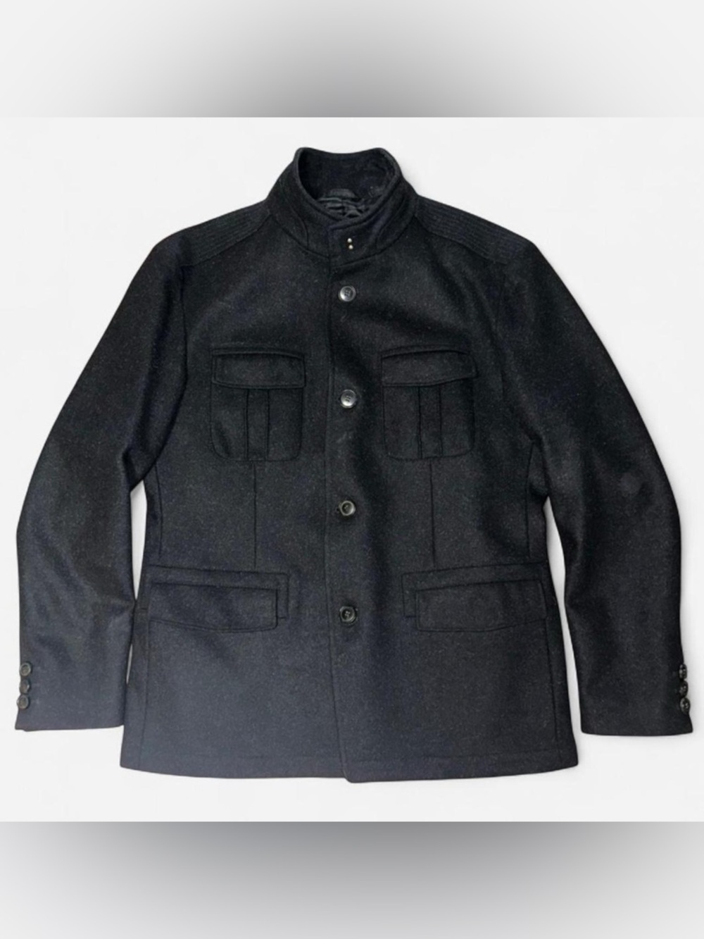 Hugo Boss Virgin Wool Formal Pea Coat (Black Label)